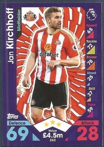 TOPPS MATCH ATTAX 2016-17 #262-SUNDERLAND-JAN KIRCHHOFF - Picture 1 of 1
