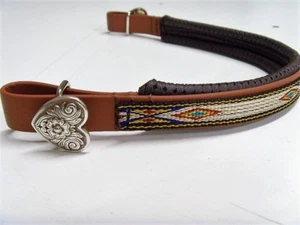 Perfeq Padded Browband with Native American Overlay and Heart Conchos - Picture 1 of 4
