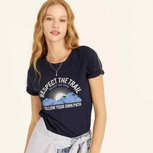 T-Shirt J Crew Vintage Baumwolle Respect the Trail Wandern S M L XL - Bild 1 von 1