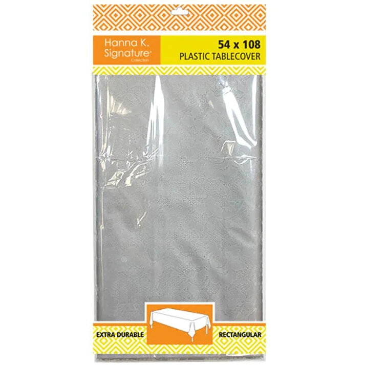Juego de 8 manteles de plástico desechables rectangulares Nicole Fantini 54" x 108" Foto 1 de 4
