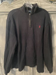 Polo Ralph Lauren Para Hombres XL Cuarto Cremallera Suéter/Negro - Imagen 1 de 7