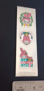 Vintage Stickers Sanrio My Melody Heart Foil Sticker Strip VTG 1984 RARE - Picture 1 of 14