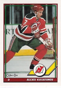1991-92 O-Pee-Chee #439 Alexei Kasatonov New Jersey + (Yes 4 Free Mystery Cards) - Picture 1 of 2