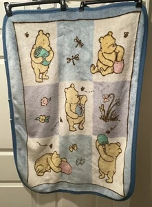 Vtg Disney Classic Winnie The Pooh Honeypot Baby Plush Blanket 30x42 Flawed Read - Picture 1 of 24