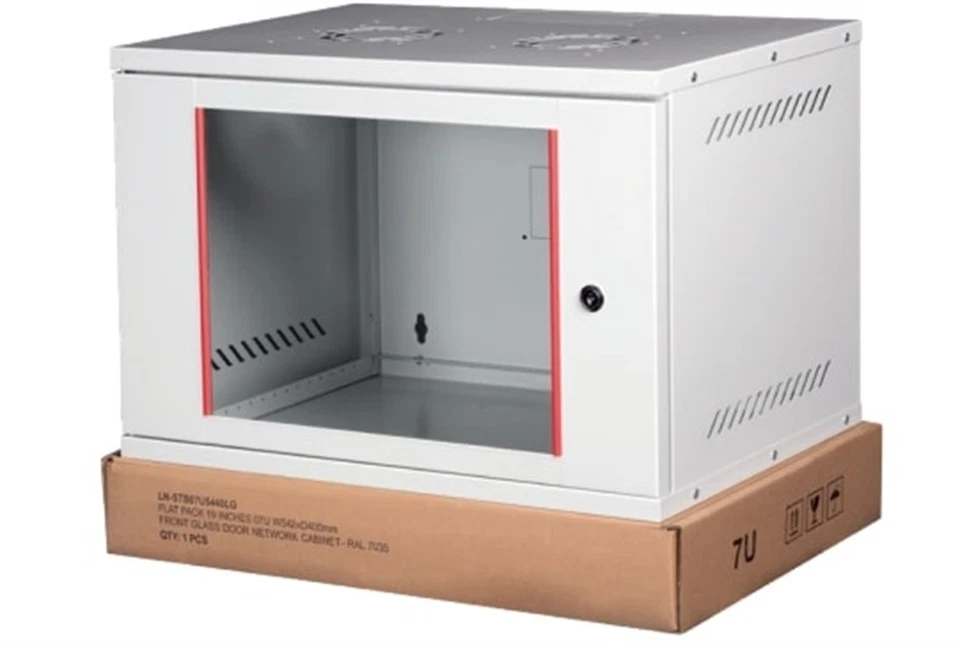 ARMADIO RACK 19" A MURO 12U 19" (L) 542 MM (P) 400 MM COLORE GRIGIO DISASSEMBLAT - Immagine 1 di 4