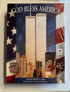 Puzzle God Bless America 911 World Trade Center ricordo 550 pezzi sigillato nuovo - Foto 1 di 5