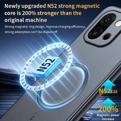 For OnePlus 15, Luxury Wireless Charge Phone Case PU Leather Hybrid Armor Cover - Image 1 of 4