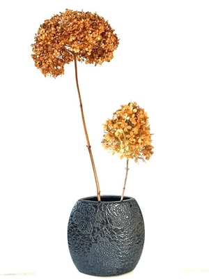 Modern Deko Vase Schwarz Flach-oval-Form H. 20cm matt schwarz Keramik Formano - Bild 1 von 4