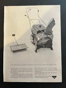 Vtg 1963 AD AMF/Homko Snow Mule Snowblower, Winter, Shoveling, Blizzard, Storm - Picture 1 of 3