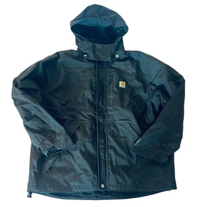 CARHARTT J162 WATERPROOF BREATHE HOODED JACKET BLACK SZ XL ARGE REG. USED - Picture 1 of 10