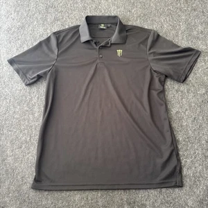 Camisa Polo Monster Energy Hombre Talla L Negra Bordada Logo Piqué Minimalista - Imagen 1 de 12