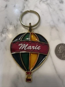 VTG Hot Air Balloon Name Marie  Key Ring - Picture 1 of 1