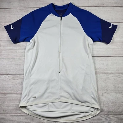 Винтажный 90-х Nike Велоспорт Джерси рубашка мужской большой Colorblock 1/4 молнии пуловер - Изображение 1 из 4