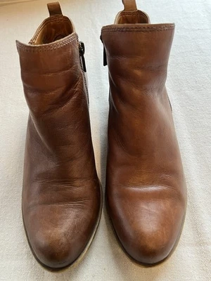 Botines Lucky Brand de cuero marrón albahaca con doble cremallera 7,5 Foto 1 de 4