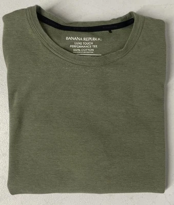 Banana Republic Men's Luxe Touch Performance Tee T-Shirt 100% Cotton XXL GREEN - Image 1 of 4