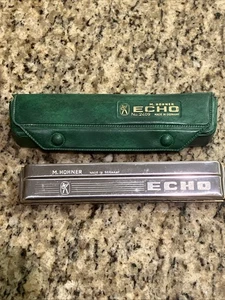 M. Hohner Echo Harmonica No. 2409 w/ Green Case Made in Germany - Picture 1 of 3