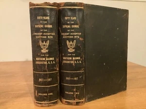 1918 2 Vols. Jubilee Year Of Supreme Council Of Northern US Masonic Jurisdiction - Picture 1 of 13