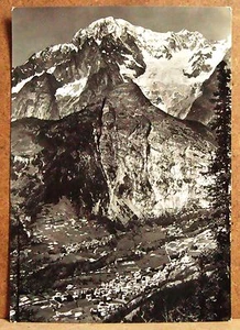 Courmayeur m.1224 - M.Chètif m.2343 e M.Bianco m.4810 [grande, b/n, viaggiata] - Picture 1 of 1