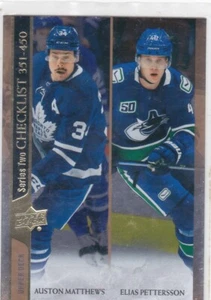 20/21 UD..MATTHEWS / PETTERSSON..CHECKLIST..SILVER FOIL..# 450..MAPLE LEAFS - Picture 1 of 2