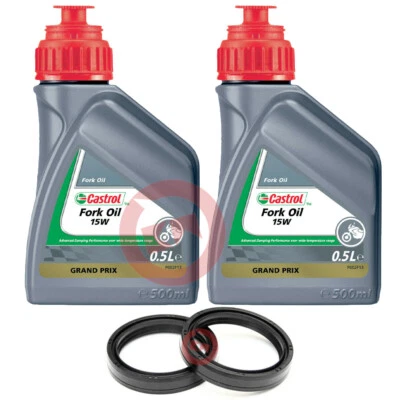 Kit 1L Castrol 15W Paraoli Fourche 31 X 43 X 10,5 Kawasaki KD 125 75-79 - Photo 1/4