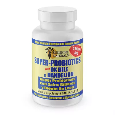 Sunshine Naturals Super Probiotics Supplement. Improves Digestion. 100 Capsules - Image 1 of 4