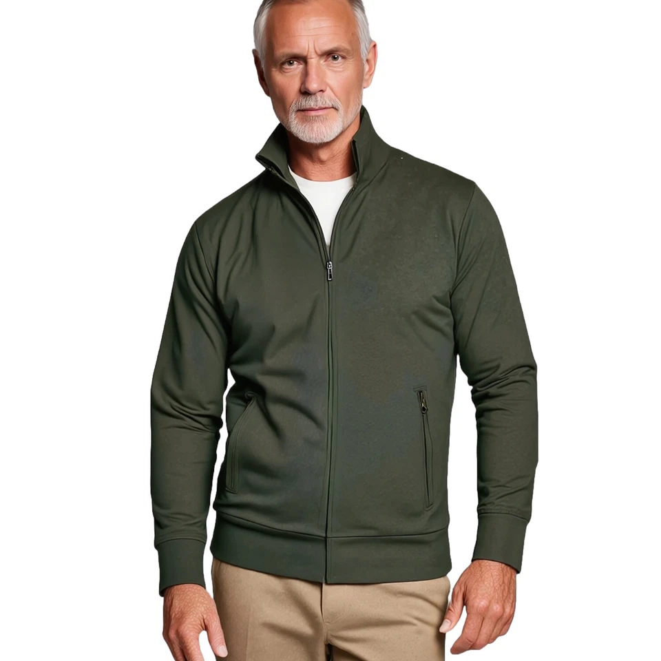 Promodoro Herren Sweatjacke Jacke Stand-Up Collar Baumwolle mit Stehkragen Gr.S