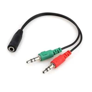 3.5mm Stereo Audio Male to 2 Female Headphone Mic Y Splitter Cable Adapter PC PS - Picture 1 of 4