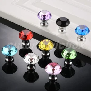 Elegant Furniture Wardrobe Pull Handles Door Diamond Crystal Drawer Cabinet Knob - Picture 1 of 25