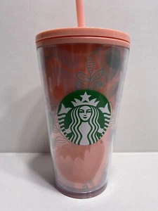 Starbucks Tumbler Spring Flowers Limited Edition Pink Cold Cup Straw 16 oz. - Picture 1 of 3