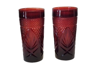 Luminarc Arcoroc Frankreich Rubinrot 6,25" Becher Cristal D'Arques Durand 2er Set - Bild 1 von 4