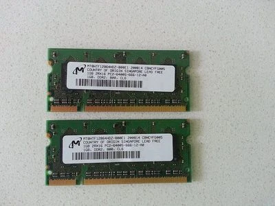Micron 2x1GB 2Rx16 Memory RAM PC2-6400S-666 - Image 1 of 3