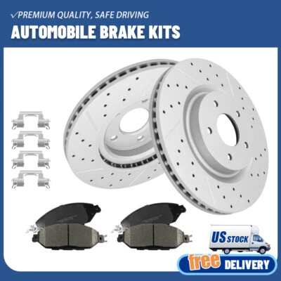 Front Brake Rotors+Ceramic Pads Kit Set for Nissan Pathfinder Infiniti QX60 JX35 - Image 1 of 4