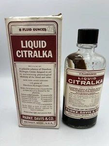 Bottiglia Medicina Ciarlatana Vintage Liquido Citralka Parke Davis Scatola Rara - Foto 1 di 10