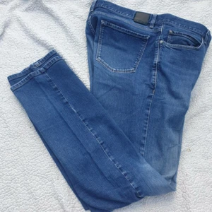 Zzegna Mens Straight Classic Jeans Blue Stretch Medium Wash Zipper Denim 38x32 - Picture 1 of 12