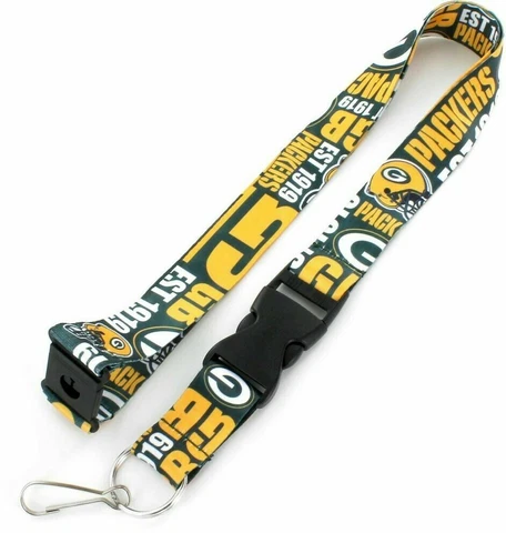 NFL Green Bay Packers Dynamic Clip On Keychain Lanyard -New Cover