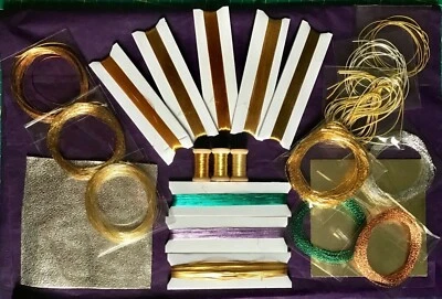 A MEDLEY OF GOLDWORK MATERIALS FOR EMBROIDERERS & GOLDWORKERS, A GENEROUS BOXFUL - Image 1 of 4