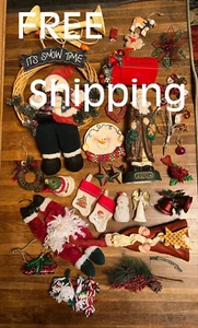 Misc Bits of Christmas *Santa, Cow, Ornaments, Fringe, Figurines & VTG Lights - Picture 1 of 24