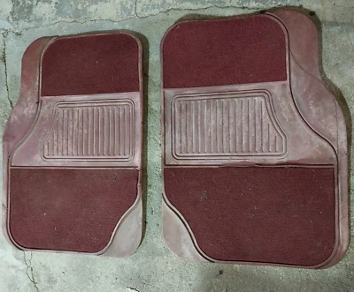 Alfombrillas delanteras Nissan 1986-1993 camioneta de carrocería dura D21 Pathfinder rojo granate OEM Foto 1 de 4