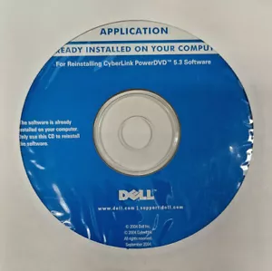 N.I.B Dell Reinstalling Disc CyberLink PowerDVD 5.3 - Picture 1 of 2