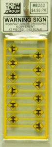 NEW HO Tichy #8252 Highway Grade Crossing Warning Signs 12 Pk - Picture 1 of 1