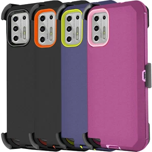 for Motorola Moto G Stylus 2021 Rugged Clip Hybrid Phone Case Screen Protector - Picture 1 of 21