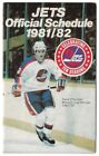 1981-82 Horaire de hockey des Jets de Winnipeg LNH !!! Molson