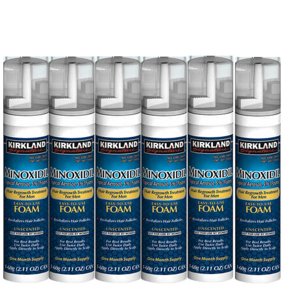 (6) Meses Kirkland Signature Minoxidil 5% Espuma Tratamiento de Pérdida de Cabello Regeneración Foto 1 de 1