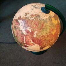 ELECTRIC GLOBE LAMP ON GREEN STAND  (RICOGLOBUS)  PLEASE SEE PHOTOS NICE CONDITI