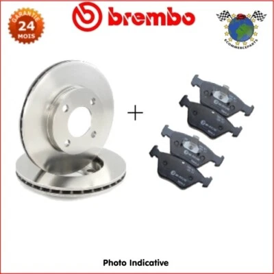 Kit Disques Et Plaquettes De Frein Avant Brembo Pour Mitsubishi Galant Vi Bxk - Photo 1/3