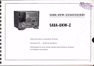 Istruzioni di servizio per Saba VHF-Z,UKW-A,UKW-AW2,UKW-AGW2,UKW-S anno 1950/51 - Foto 1 di 1