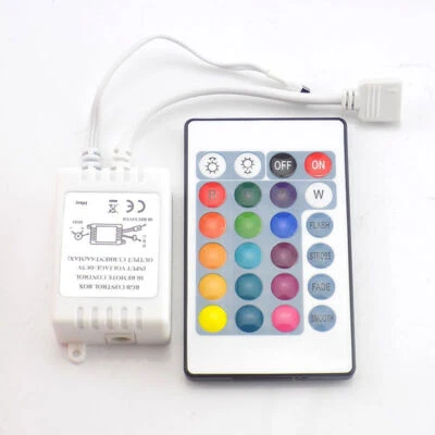 Mini Wire RF IR Box Remote Controller 24 Keys for RGB 2835 5050 LED Light Strip - Image 1 of 4