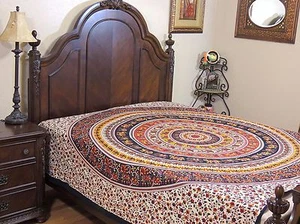 Mandala Elephant Reversible Duvet Cover Multicolor Cotton Print Comforter Double - Picture 1 of 6