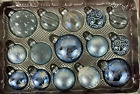 15 Vintage Home For The Holidays Blown Glass Blue Embellished Glass Ornaments