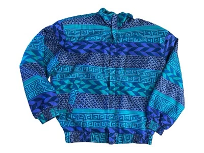 Vintage FUDA International Silk Jacket, Women's Size M 80s Geometric - Image 1 of 4